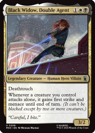 Black Widow, Double Agent (MSH-208) [Marvel Super Heroes] Foil MTG Single Wizards of the Coast
