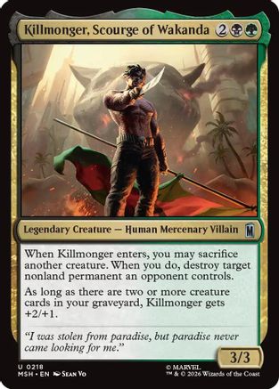 Killmonger, Scourge of Wakanda (MSH-218) [Marvel Super Heroes] MTG Single Wizards of the Coast