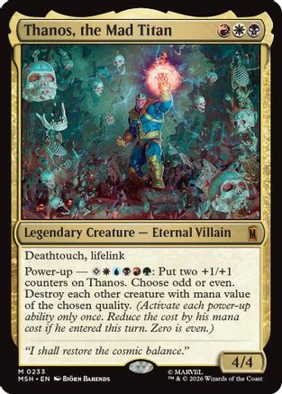 Thanos, the Mad Titan (MSH-233) [Marvel Super Heroes] Foil MTG Single Wizards of the Coast