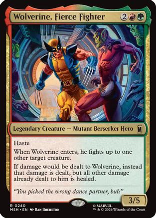 Wolverine, Fierce Fighter (MSH-240) [Marvel Super Heroes] Foil MTG Single Wizards of the Coast