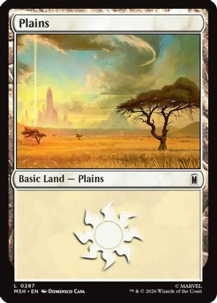 Plains (0287) (MSH-287) [Marvel Super Heroes] MTG Single Wizards of the Coast