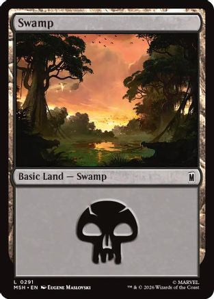 Swamp (0291) (MSH-291) [Marvel Super Heroes] MTG Single Wizards of the Coast