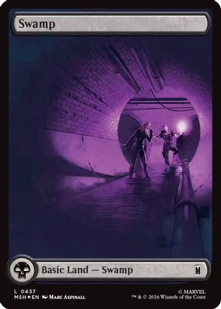 Swamp (0437) (Surge Foil) (MSH-437) [Marvel Super Heroes] Foil MTG Single Wizards of the Coast