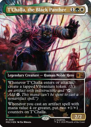 T'Challa, the Black Panther (Surge Foil) (MSC-881) [Commander: Marvel Super Heroes] Foil MTG Single Wizards of the Coast