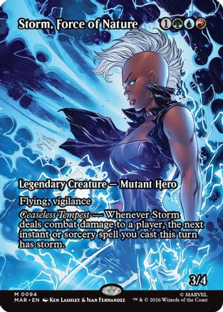 Storm, Force of Nature (MAR-094) [Marvel Universe Eternal-Legal] Foil MTG Single Wizards of the Coast