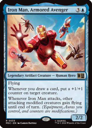 Iron Man, Armored Avenger (Surge Foil) (MSC-033) [Commander: Marvel Super Heroes] Foil MTG Single Wizards of the Coast