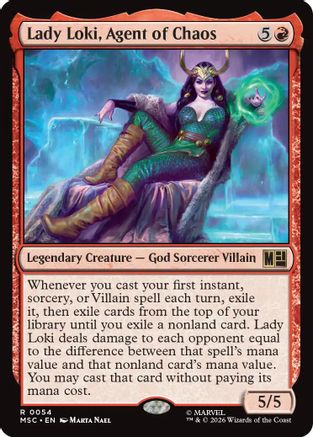 Lady Loki, Agent of Chaos (Surge Foil) (MSC-054) [Commander: Marvel Super Heroes] Foil MTG Single Wizards of the Coast