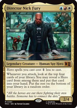 Director Nick Fury (Surge Foil) (MSC-081) [Commander: Marvel Super Heroes] Foil MTG Single Wizards of the Coast