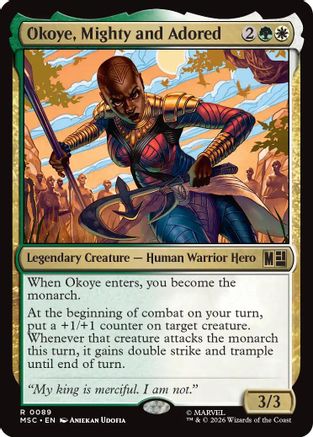 Okoye, Mighty and Adored (Surge Foil) (MSC-089) [Commander: Marvel Super Heroes] Foil MTG Single Wizards of the Coast