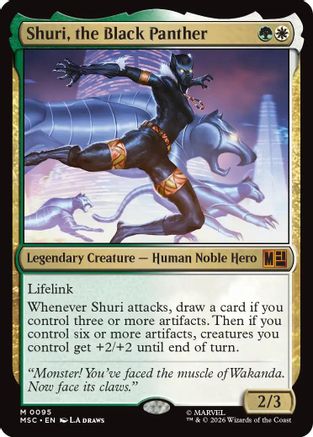 Shuri, the Black Panther (Surge Foil) (MSC-095) [Commander: Marvel Super Heroes] Foil MTG Single Wizards of the Coast