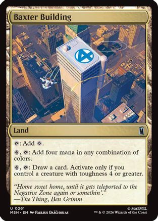 Baxter Building (MSH-261) [Marvel Super Heroes] Foil MTG Single Wizards of the Coast
