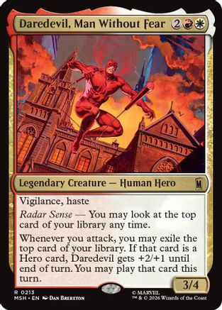 Daredevil, Man Without Fear (MSH-213) [Marvel Super Heroes] Foil MTG Single Wizards of the Coast