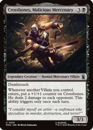 Crossbones, Malicious Mercenary (MSH-091) [Marvel Super Heroes] Foil MTG Single Wizards of the Coast