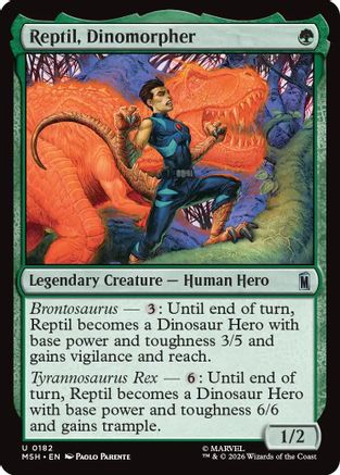 Reptil, Dinomorpher (MSH-182) [Marvel Super Heroes] Foil MTG Single Wizards of the Coast