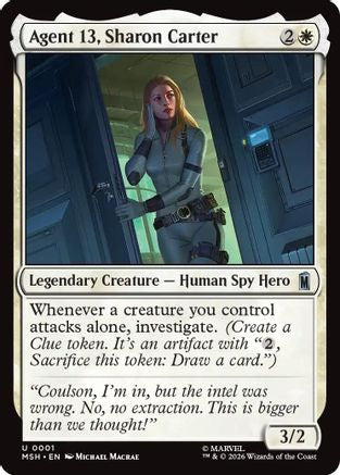 Agent 13, Sharon Carter (MSH-001) [Marvel Super Heroes] Foil MTG Single Wizards of the Coast
