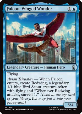 Falcon, Winged Wonder (MSH-052) [Marvel Super Heroes] Foil MTG Single Wizards of the Coast
