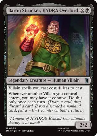 Baron Strucker, HYDRA Overlord (MSH-088) [Marvel Super Heroes] MTG Single Wizards of the Coast