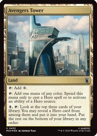 Avengers Tower (Surge Foil) (MSH-452) [Marvel Super Heroes] Foil MTG Single Wizards of the Coast