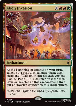 Alien Invasion (MSH-200) [Marvel Super Heroes] Foil MTG Single Wizards of the Coast