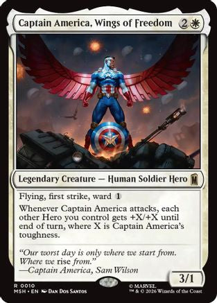 Captain America, Wings of Freedom (MSH-010) [Marvel Super Heroes] MTG Single Wizards of the Coast