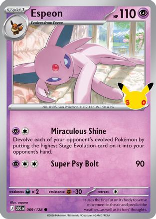 Espeon (69) Holofoil [ME 30th Celebration] Pokemon Single Pokémon