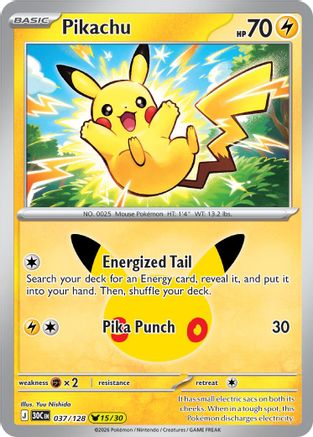 Pikachu - 037/128 Holofoil [ME 30th Celebration] Pokemon Single Pokémon
