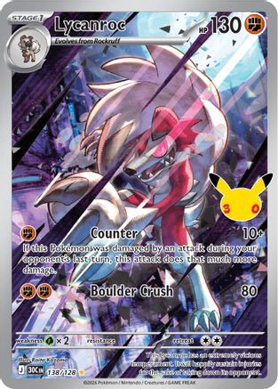 Lycanroc (138) Holofoil [ME 30th Celebration] Pokemon Single Pokémon