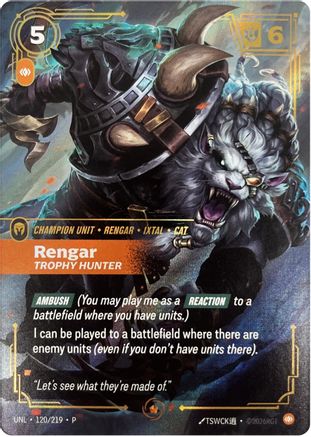 Rengar - Trophy Hunter (120/219) [Riftbound Organized Play Promotional Cards] Foil Riftbound Singles Riot Games