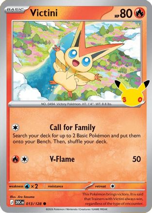 Victini 13 Holofoil [ME: 30th Celebration] Pokemon Single Pokémon