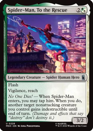 Spider-Man, To the Rescue (MSH-228) [Marvel Super Heroes] Foil MTG Single Wizards of the Coast