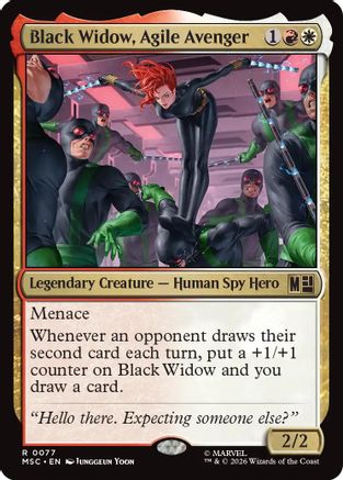 Black Widow, Agile Avenger (Surge Foil) (MSC-077) [Commander: Marvel Super Heroes] Foil MTG Single Wizards of the Coast