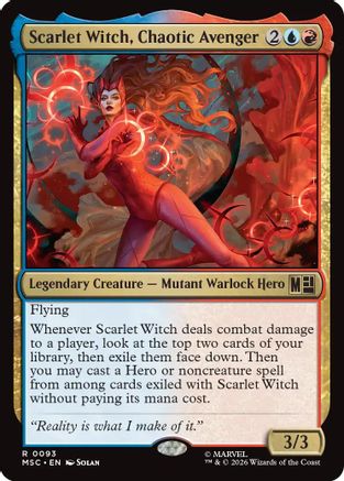 Scarlet Witch, Chaotic Avenger (Surge Foil) (MSC-093) [Commander: Marvel Super Heroes] Foil MTG Single Wizards of the Coast