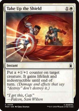 Take Up the Shield (MSH-039) [Marvel Super Heroes] MTG Single Wizards of the Coast