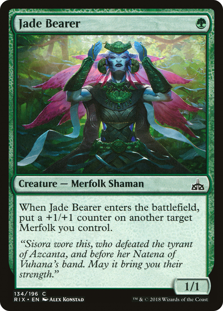 Jade Bearer (RIX-134) [Rivals of Ixalan] Foil MTG Single Wizards of the Coast