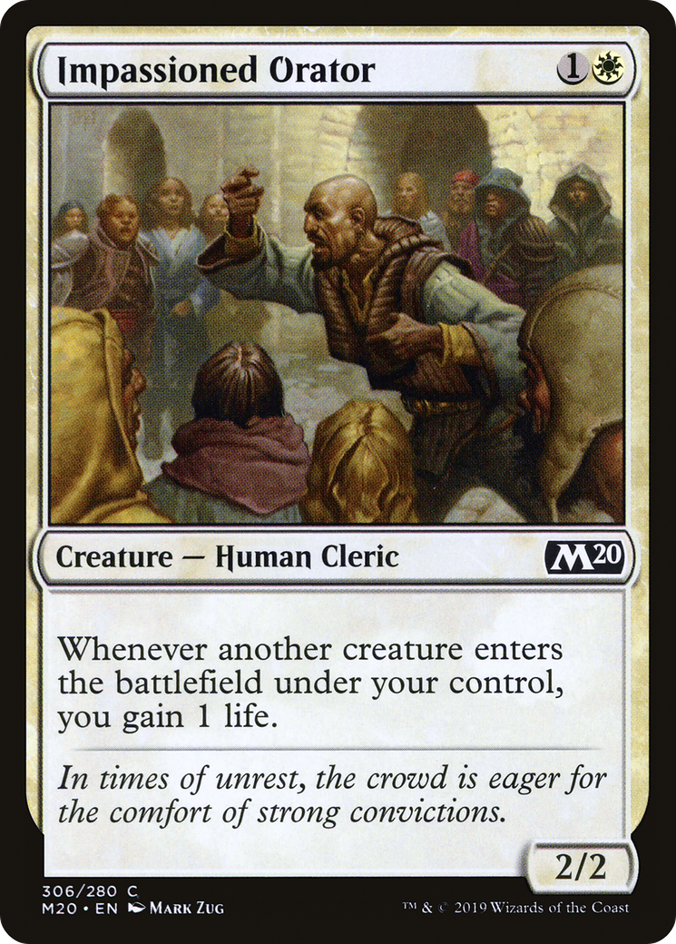 Impassioned Orator (M20-306) [Core Set 2020] MTG Single Wizards of the Coast