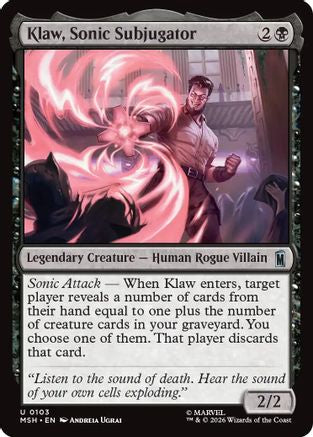 Klaw, Sonic Subjugator (MSH-103) [Marvel Super Heroes] Foil MTG Single Wizards of the Coast