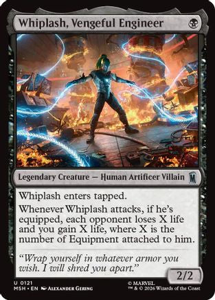 Whiplash, Vengeful Engineer (MSH-121) [Marvel Super Heroes] MTG Single Wizards of the Coast