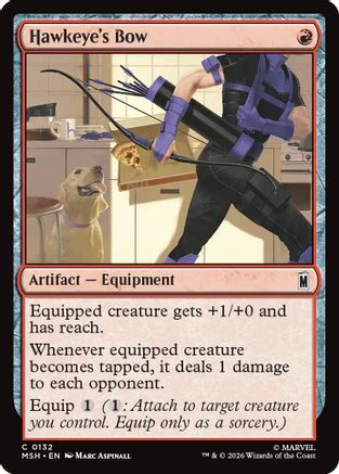 Hawkeye's Bow (MSH-132) [Marvel Super Heroes] Foil MTG Single Wizards of the Coast