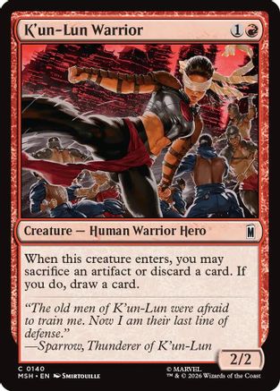 K'un-Lun Warrior (MSH-140) [Marvel Super Heroes] Foil MTG Single Wizards of the Coast