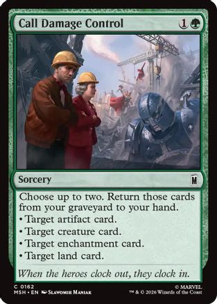 Call Damage Control (MSH-162) [Marvel Super Heroes] MTG Single Wizards of the Coast