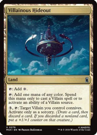 Villainous Hideout (MSH-276) [Marvel Super Heroes] MTG Single Wizards of the Coast