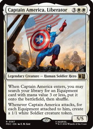 Captain America, Liberator (MSC-587) [Commander: Marvel Super Heroes] Foil MTG Single Wizards of the Coast
