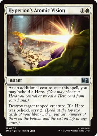 Hyperion's Atomic Vision (MSC-600) [Commander: Marvel Super Heroes] MTG Single Wizards of the Coast