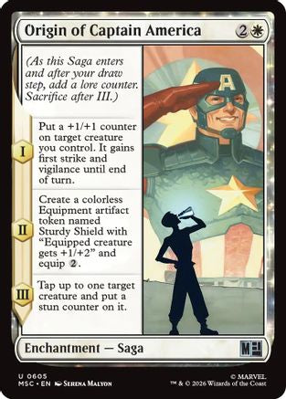 Origin of Captain America (MSC-605) [Commander: Marvel Super Heroes] Foil MTG Single Wizards of the Coast