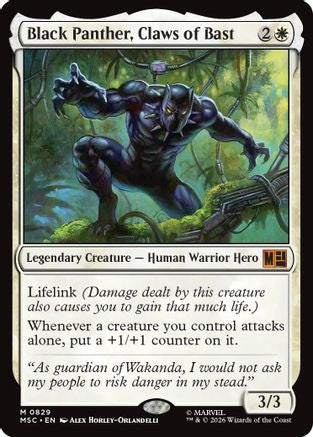 Black Panther, Claws of Bast (MSC-829) [Commander: Marvel Super Heroes] MTG Single Wizards of the Coast