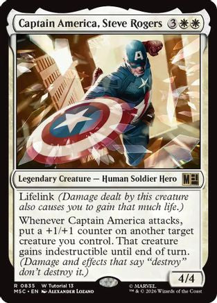 Captain America, Steve Rogers (MSC-835) [Commander: Marvel Super Heroes] MTG Single Wizards of the Coast