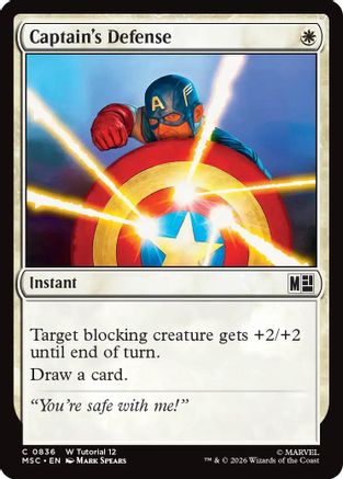 Captain's Defense (MSC-836) [Commander: Marvel Super Heroes] MTG Single Wizards of the Coast