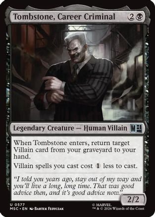 Tombstone, Career Criminal (MSC-577) [Commander: Marvel Super Heroes] MTG Single Wizards of the Coast