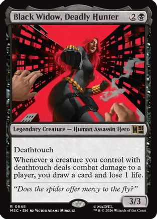 Black Widow, Deadly Hunter (MSC-648) [Commander: Marvel Super Heroes] Foil MTG Single Wizards of the Coast