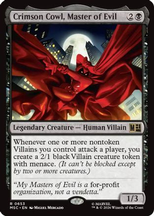 Crimson Cowl, Master of Evil (MSC-653) [Commander: Marvel Super Heroes] Foil MTG Single Wizards of the Coast
